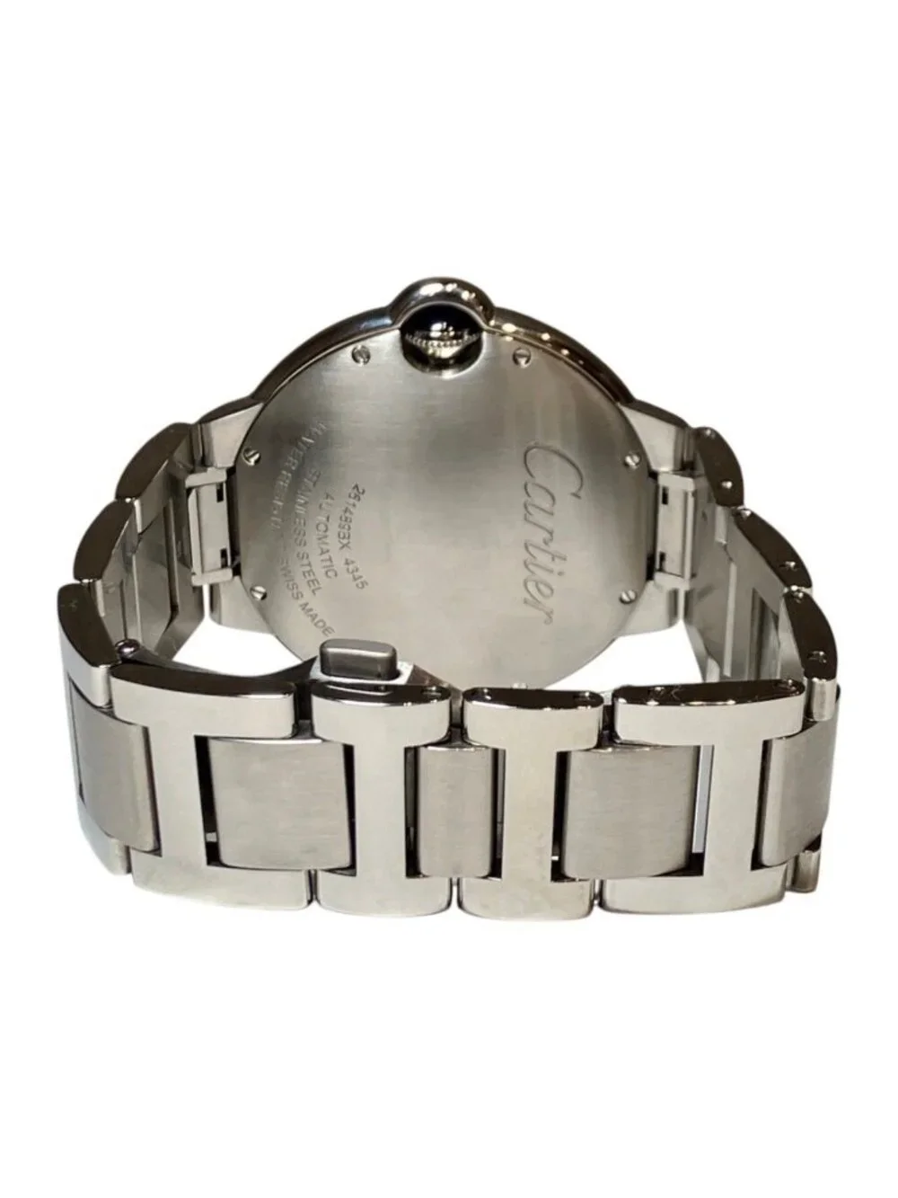 Cartier Barron Blue Watch Gross Weight SS Automatic Gray Dial